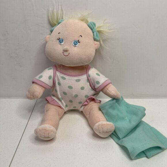 Tollytots Baby Doll Soft Plush Stuffed Blanket 13" Embroidered Eyes 13 Inches - Picture 2 of 10